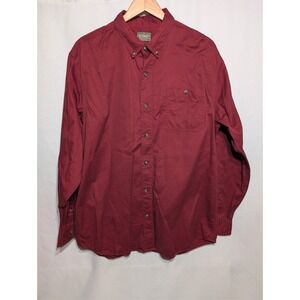 SCHMIDT WORKWEAR Men's Long Sleeve Button Down Work Shirt Burgundy Size L
